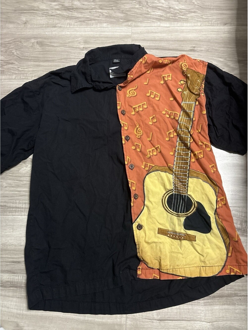 David Carey Originals Shirt Mens Large Music Notes Cotton Blend